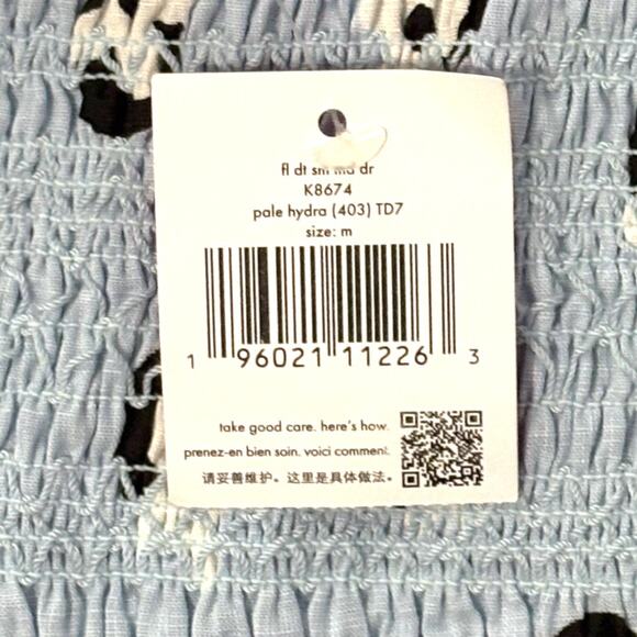 NWT Kate Spade Bphemian Midi Dress - Medium - Light Blue Print - 3/4 Sleeves - Picture 8 of 13
